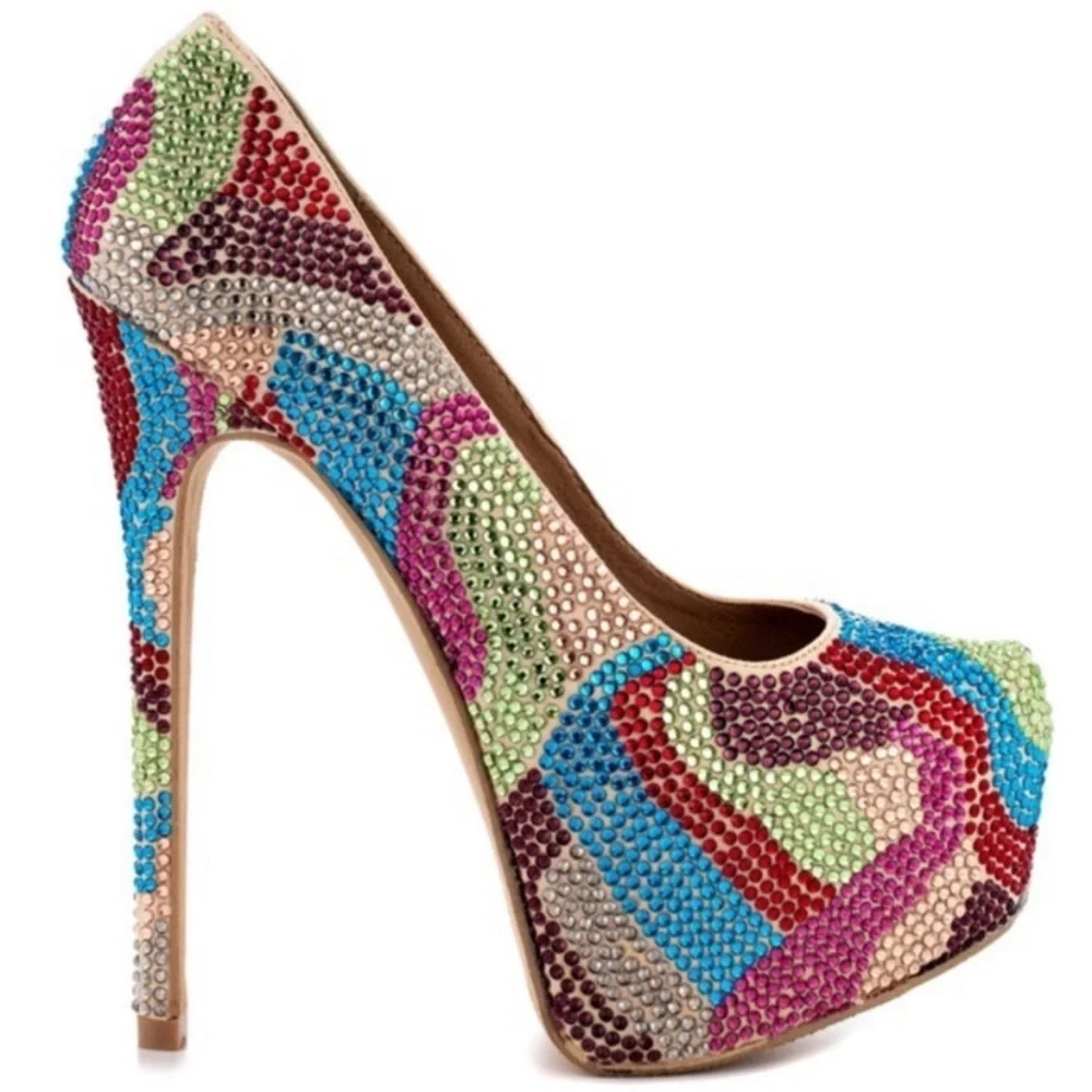 “STEVE MADDEN” Dyvinal Rainbow Platform Stiletto Heels